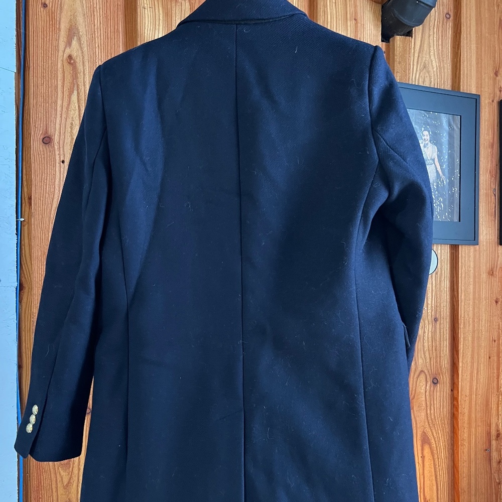 Double Breasted Zara Manteco Wool Blend Trench Coat - Picture 3 of 7